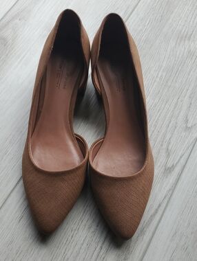 Call It Spring Women's Pointed Flats in Tan Brown Small Heel!